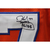 Karl Mecklenburg Autographed/Signed Pro Style Orange Jersey Beckett 31933