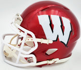 RUSSELL WILSON AUTOGRAPHED WISCONSIN FLASH RED MINI HELMET FANATICS HOLO 227951