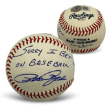 Pete Rose Signed Autographed Baseball Sorry I Bet On Baseball MLB Beckett COA