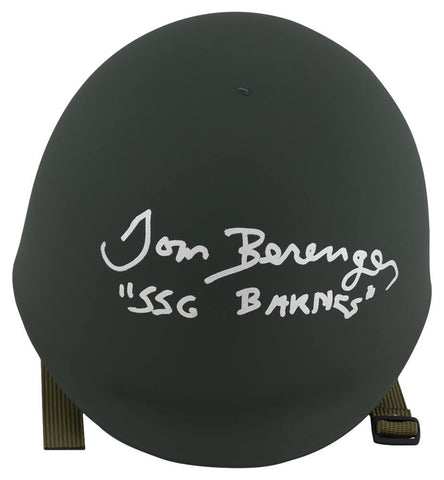 Tom Berenger (PLATOON) Signed Green Army Costume Helmet w/SSG Barnes - (SS COA)