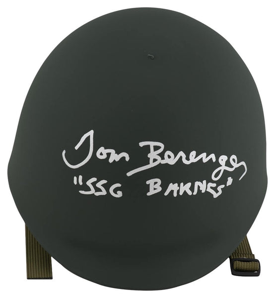 Tom Berenger (PLATOON) Signed Green Army Costume Helmet w/SSG Barnes - (SS COA)