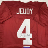 Autographed/Signed JERRY JEUDY Alabama Red College Jersey JSA COA Auto