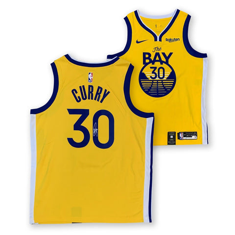 Stephen Curry Autographed Golden State Warriors Nike Swingman Jersey Beckett COA