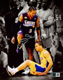 ALLEN IVERSON AUTOGRAPHED 8X10 PHOTO 76ERS STEP OVER LUE BECKETT 243615