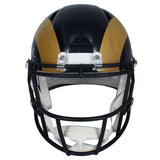 Kurt Warner Autographed Rams Throwback Full Size Speed Helmet Beckett