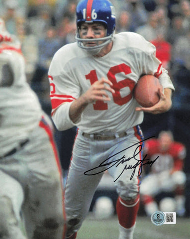 Frank Gifford Autographed 8x10 Photo New York Giants Beckett BAS QR #BS12998