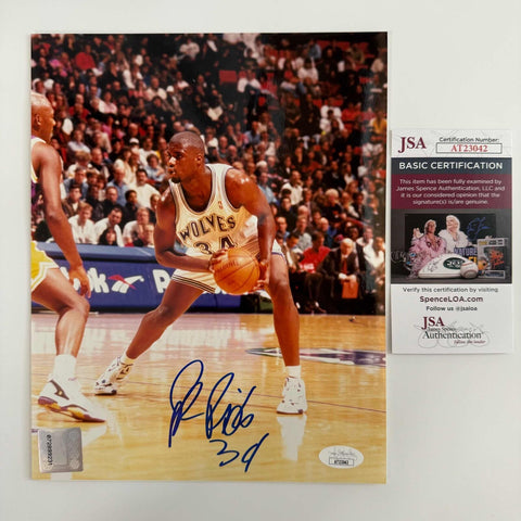 Autographed/Signed Isaiah Rider Minnesota Timberwolves 8x10 Photo JSA COA
