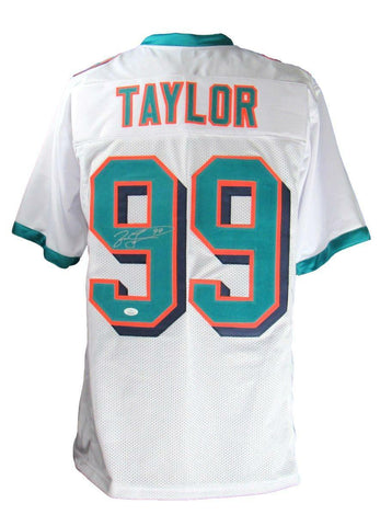 Jason Taylor HOF Signed/Auto Miami Dolphins Custom Football Jersey JSA 166133