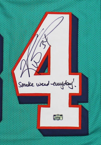 Ricky Williams Signed Miami Custom Teal Jersey with "Smoke Weed Everyday!" Insc
