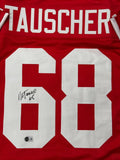 MARK TAUSCHER Signed Replica Red Badgers Jersey - Wisconsin Badgers - BAS