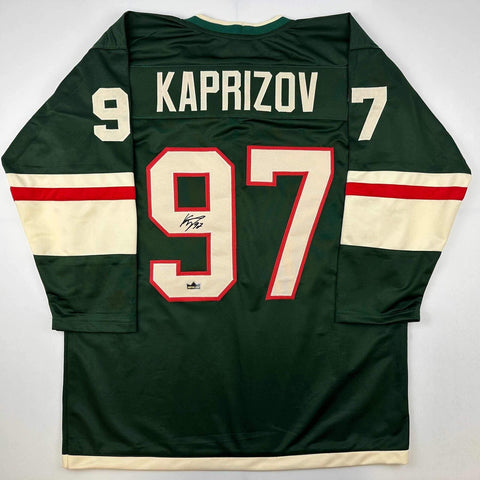Framed Kirill Kaprizov Minnesota Wild Autographed Green Adidas