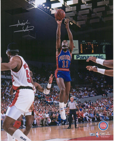 Isiah Thomas Pistons Signed 16x20 1990 NBA Finals vs. Portland Photograph