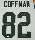 Packers PAUL COFFMAN Signed Custom Replica White Jersey AUTO w/ Stats - JSA
