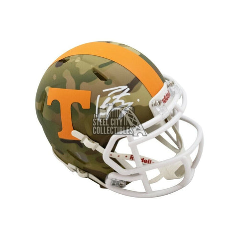 Peyton Manning Autographed Tennessee Volunteers Camo Mini Helmet - Fanatics