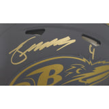 Zay Flowers Autographed Baltimore Ravens Slate Mini Helmet Beckett 47995