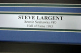 SEAHAWKS STEVE LARGENT AUTOGRAPHED FRAMED WHITE JERSEY "HOF 95" PSA/DNA 94215