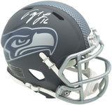 TYLER LOCKETT AUTOGRAPHED SEAHAWKS SLATE GRAY SPEED MINI HELMET MCS HOLO 236385