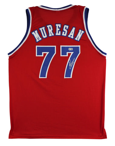 Gheorghe Muresan Authentic Signed Red Pro Style Jersey Autographed BAS Witnessed