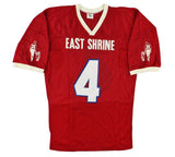 Brett Favre Signed East Shrine Auth Game Worn Red Jersey - Game Used Shrine Insc