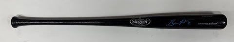 Brewers BILL HALL Signed Louisville Slugger Black Bat AUTO - BAS