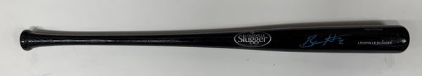 Brewers BILL HALL Signed Louisville Slugger Black Bat AUTO - BAS