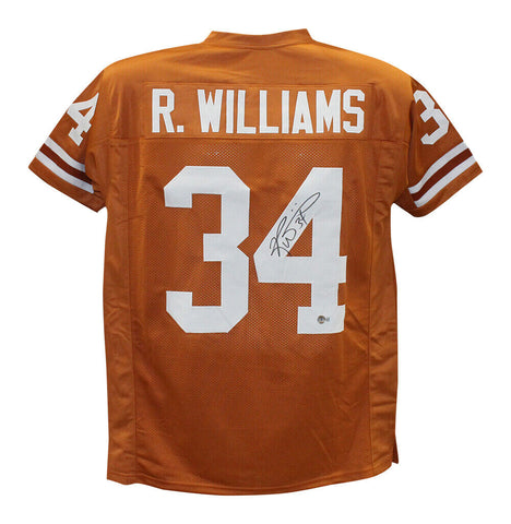 Ricky Williams Autographed/Signed College Style Orange XL Jersey Beckett 39337