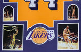 FRAMED L.A. LAKERS JERRY WEST AUTOGRAPHED SIGNED JERSEY JSA COA