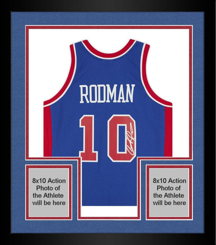 FRMD Dennis Rodman Pistons Signed Blue 1988-89 Mitchell & Ness Replica Jersey