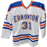 Grant Fuhr Autographed/Signed Pro Style White Jersey HOF JSA 43534