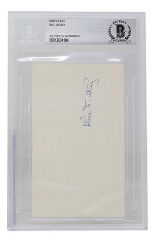 Bill Dickey Signed Slabbed New York Yankees Index Card BAS