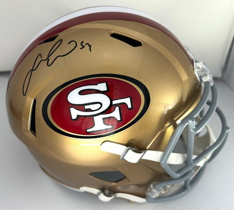 SF 49ers Linebacker FRED WARNER Signed Full Size Replica Speed Helmet AUTO - BAS