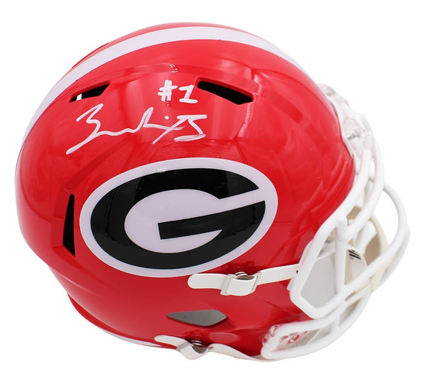 Zachariah Branch Signed Georgia Bulldogs Speed Full Size Red NCAA Helmet