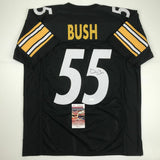 Autographed/Signed DEVIN BUSH Pittsburgh Black Football Jersey JSA COA Auto