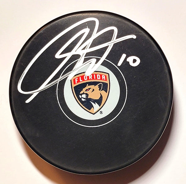 AJ Greer Autographed Florida Panthers Hockey Puck Beckett Witnessed