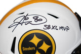 Hines Ward Autographed Steelers Lunar Mini Helmet SB XL MVP Beckett 36071