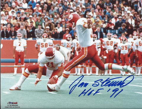 KC Chiefs JAN STENERUD Signed 8X10 Photo #3 AUTO w/ HOF '91