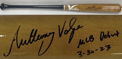 Anthony Volpe Yankees Signed Victus Model Bat Rookie Auto MLB Debut Fanatics