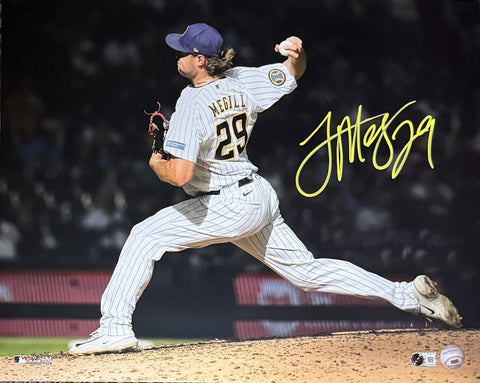 TREVOR MEGILL Signed 16x20 Photo #3 AUTO - Milwaukee Brewers - BAS