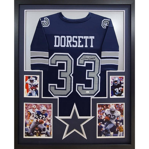 Tony Dorsett Autographed Signed Framed Dallas Cowboys Jersey JSA