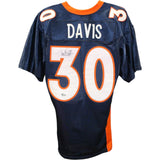 Terrell Davis Signed Broncos Wilson Authentic 48 Blue Jersey BAS 45059