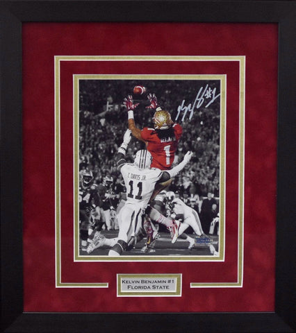 KELVIN BENJAMIN AUTOGRAPHED FLORIDA STATE SEMINOLES 8x10 FRAMED PHOTO COA