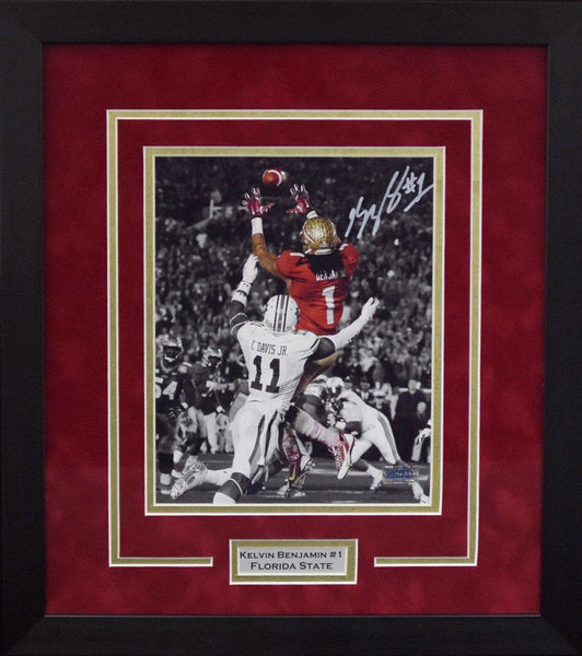 KELVIN BENJAMIN AUTOGRAPHED FLORIDA STATE SEMINOLES 8x10 FRAMED PHOTO COA