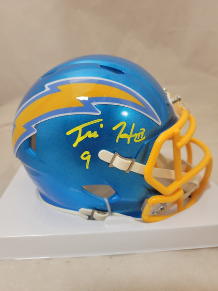 TRE HARRIS SIGNED LOS ANGELES CHARGERS FLASH SPEED MINI HELMET BECKETT QR
