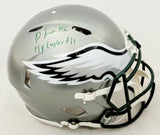 DEVONTA SMITH SIGNED PHILADELPHIA EAGLES FLASH SPEED AUTHENTIC HELMET BECKETT