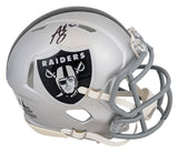Raiders Ashton Jeanty Authentic Signed Speed Mini Helmet W/ Case BAS Witnessed