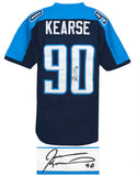 Jevon Kearse Signed Dark Blue Custom Football Jersey - (SCHWARTZ COA)