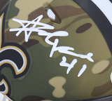 ALVIN KAMARA Autographed New Orleans Saints Mini Speed Camo Helmet FANATICS