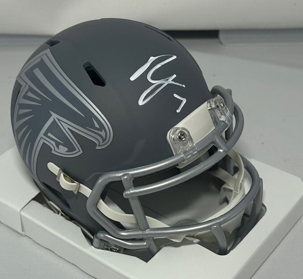 Falcons BIJAN ROBINSON Signed Riddell SLATE Speed Mini Helmet AUTO - BAS