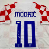 Autographed/Signed Luka Modric Croatia White Soccer Jersey Beckett BAS COA