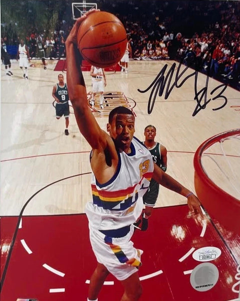 Marcus Camby Autographed 8x10 Photo -- Denver Nuggets Skyline Jersey | JSA COA